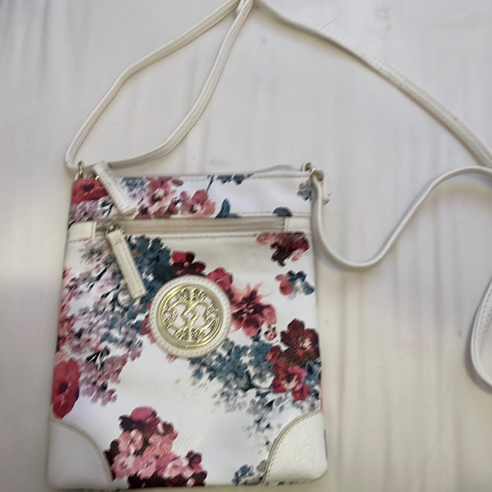 White floral Crossbody bag
